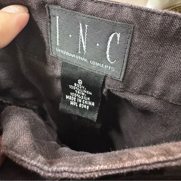 Inc international concepts brown linen cargo pants size 8 - Picture 4 of 5